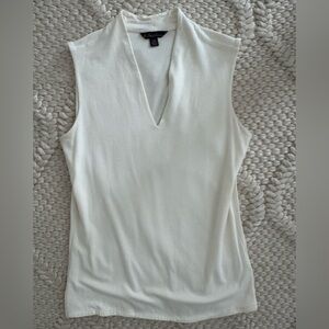 Brooks Brothers Cream V-Neck Tank Top